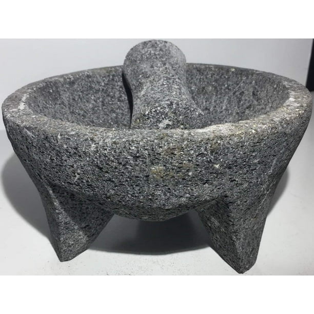 Made in Mexico Azteca Manual Volcanic Lava Rock Mortar and Ground Stone #12
